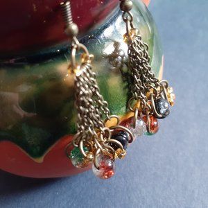 Bronze Dangling Beads Earrings